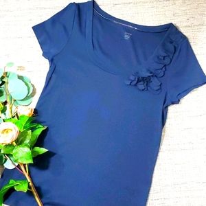 J. Crew short sleeve fitted tee with floral petals